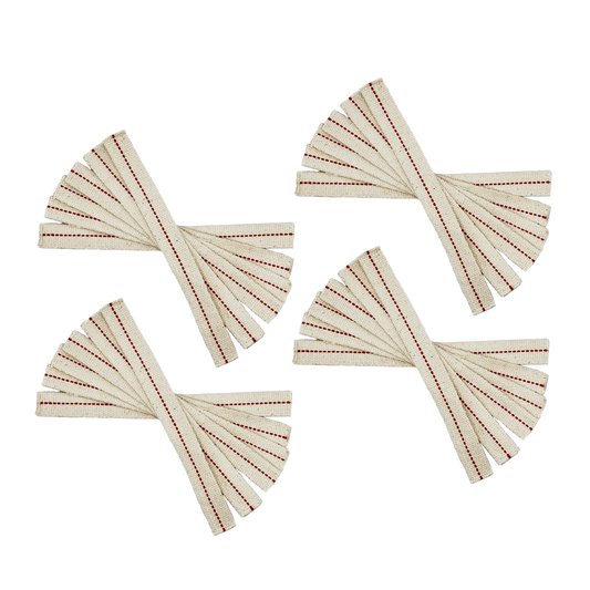 Light of Mine - 3/4" Inch - 8" Long Wick Strips, 100% Cotton Flat Wick - 24 Pack, for Paraffin Oil, Kerosene Based Lanterns, and Oil Lamps with Genuine Red Stitch