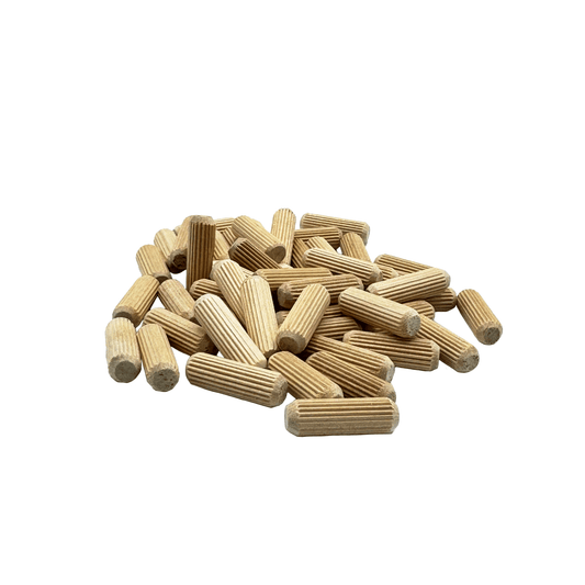 Rhino Wood Industries - 5/16" x 1 - 500 Pack Wooden Dowel Pins - Kiln Dried, Fluted, and Beveled (5/16" x 1, 500pk)