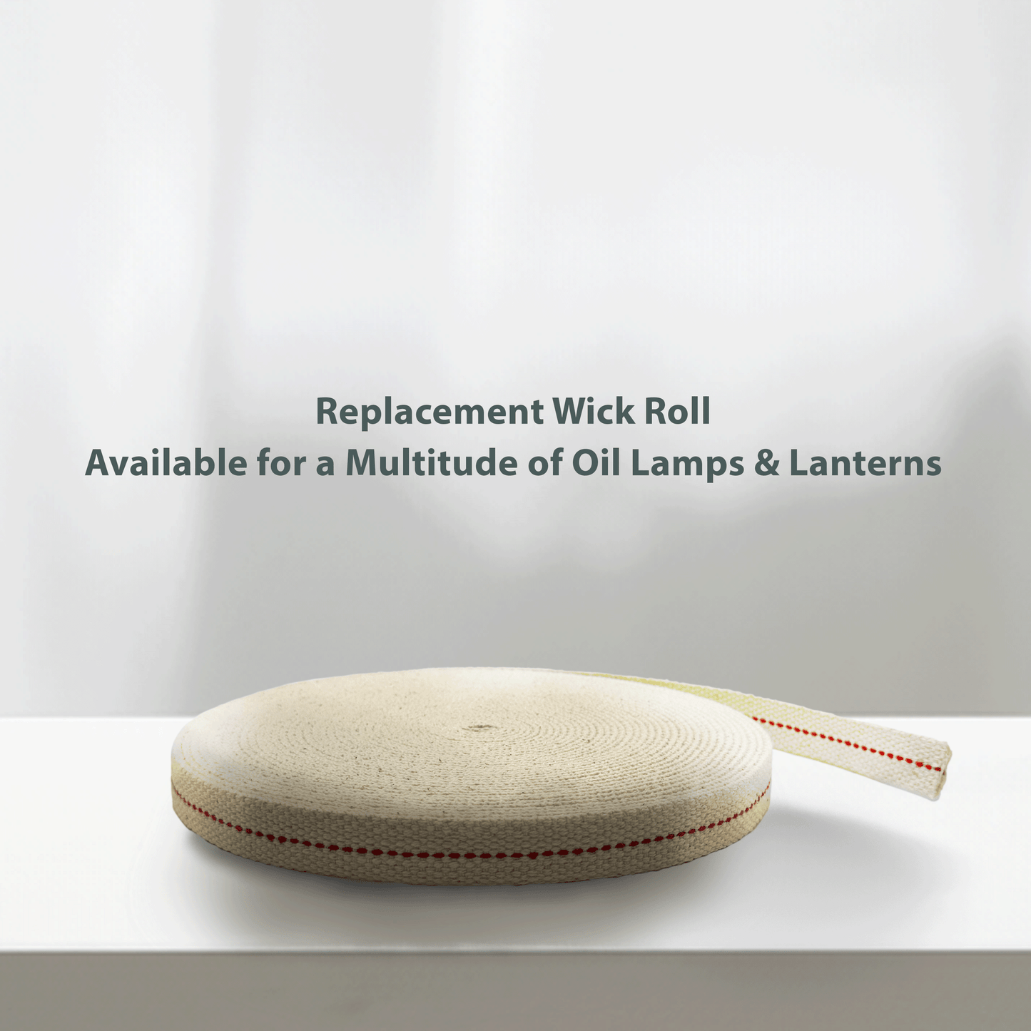 Light of Mine - 5/8" Inch 33' Foot, 100% Cotton Flat Wick - 6 Pack for Paraffin Oil, Kerosene Based Lanterns, and Oil Lamps with Genuine Red Stitch (5/8" - 33' Roll, 6pk)