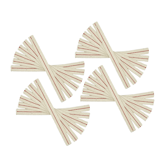 Light of Mine - 5/8" Inch - 8" Long Wick Strips, 100% Cotton Flat Wick - 12 Pack, for Paraffin Oil, Kerosene Based Lanterns, and Oil Lamps with Genuine Red Stitch