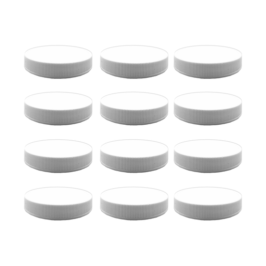 Clearview Containers - 12 Pack - Replacement Plastic 70-400 RM Food Grade Jar Lids with Foam Leakproof Liner (70RM, 12pk)