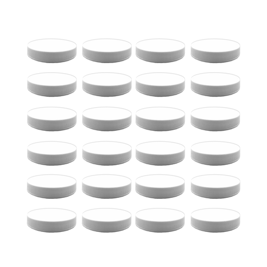 Clearview Containers - 24 Pack - Replacement Plastic 70-400 RM Food Grade Jar Lids with Foam Leakproof Liner (70RM, 24pk)