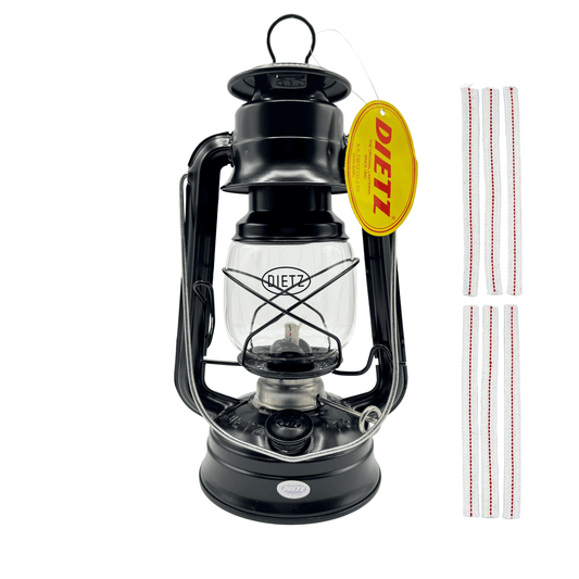 Light Of Mine - Dietz #76 Original Black Oil Lantern with 1/2" Replacement Wick Strips (Black)