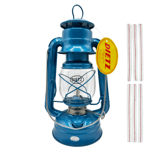 Light Of Mine - Dietz #76 Original Blue Oil Lantern with 1/2" Replacement Wick Strips (Blue)