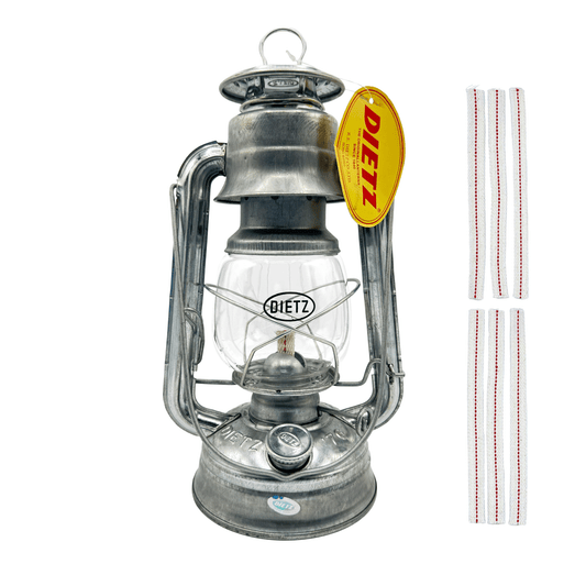 Light Of Mine - Dietz #76 Original Galvanized Oil Lantern with 1/2" Replacement Wick Strips (Galvanized/Zinc)