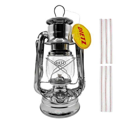 Light Of Mine - Dietz #76 Original Nickel Oil Lantern with 1/2" Replacement Wick Strips (Nickel)