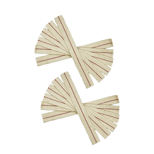 Light of Mine - 7/8" Inch - 8" Long Wick Strips, 100% Cotton Flat Wick - 12 Pack, for Paraffin Oil, Kerosene Based Lanterns, and Oil Lamps with Genuine Red Stitch