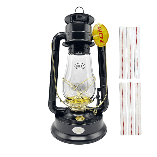 Dietz #80 Blizzard Hurricane Oil Lamp Burning Lantern Black with Gold Trim