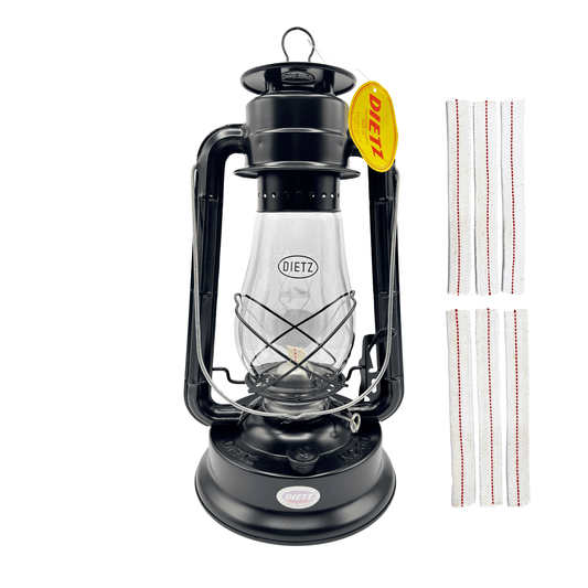 Light of Mine - Dietz #80 Blizzard Plain Black Oil Lamp with 7/8" Replacement Wick Strips (Black)
