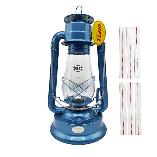 Light Of Mine - Dietz #80 Blizzard Blue Oil Lantern with 7/8" Replacement Wick Strips (Blue)