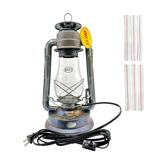 Light Of Mine - Dietz #80 Blizzard Unfinished Oil Lantern with 7/8" Replacement Wick Strips and Conversion Kit for Electric Burner (Unfinished, Electric)