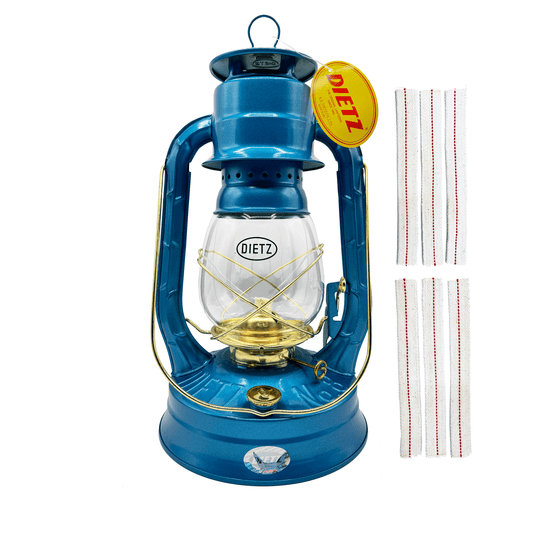 Dietz #8 Air Pilot Brass Trim Oil Lantern, Blue