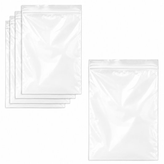 Clearview Containers – 100 Pack 8" x 10" Clear Reclosable Zip Bags, 2 MIL Thick Plastic Zipper Storage Bags for Small Parts, Hardware, Crafts, Beads, Jewelry & Organization