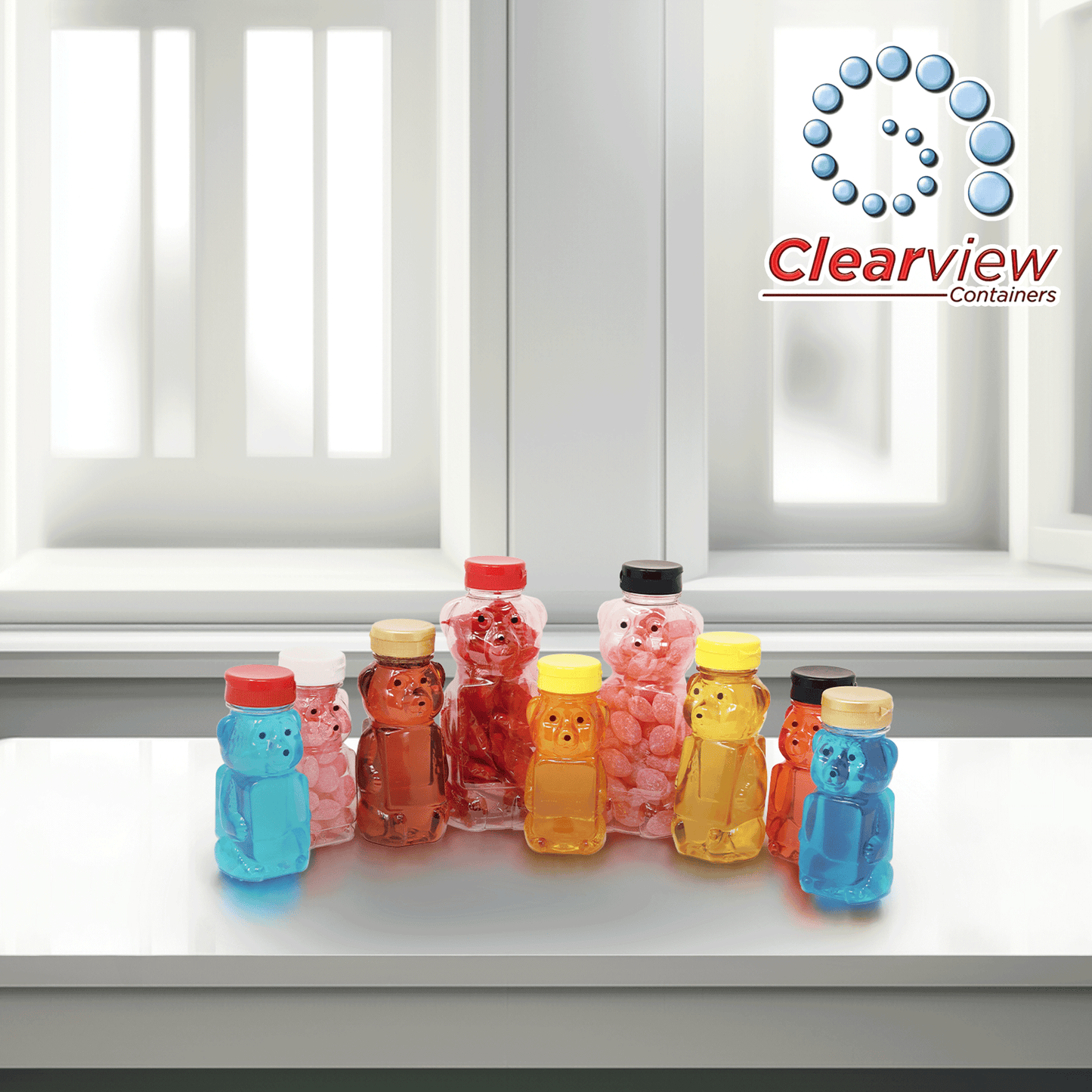 Clearview Containers - 6 Pack of Yellow Honey Bear Replacement Lids with Sealable Flip Top Lid (38mm Yellow Flip Top Lid - 6 Pack)