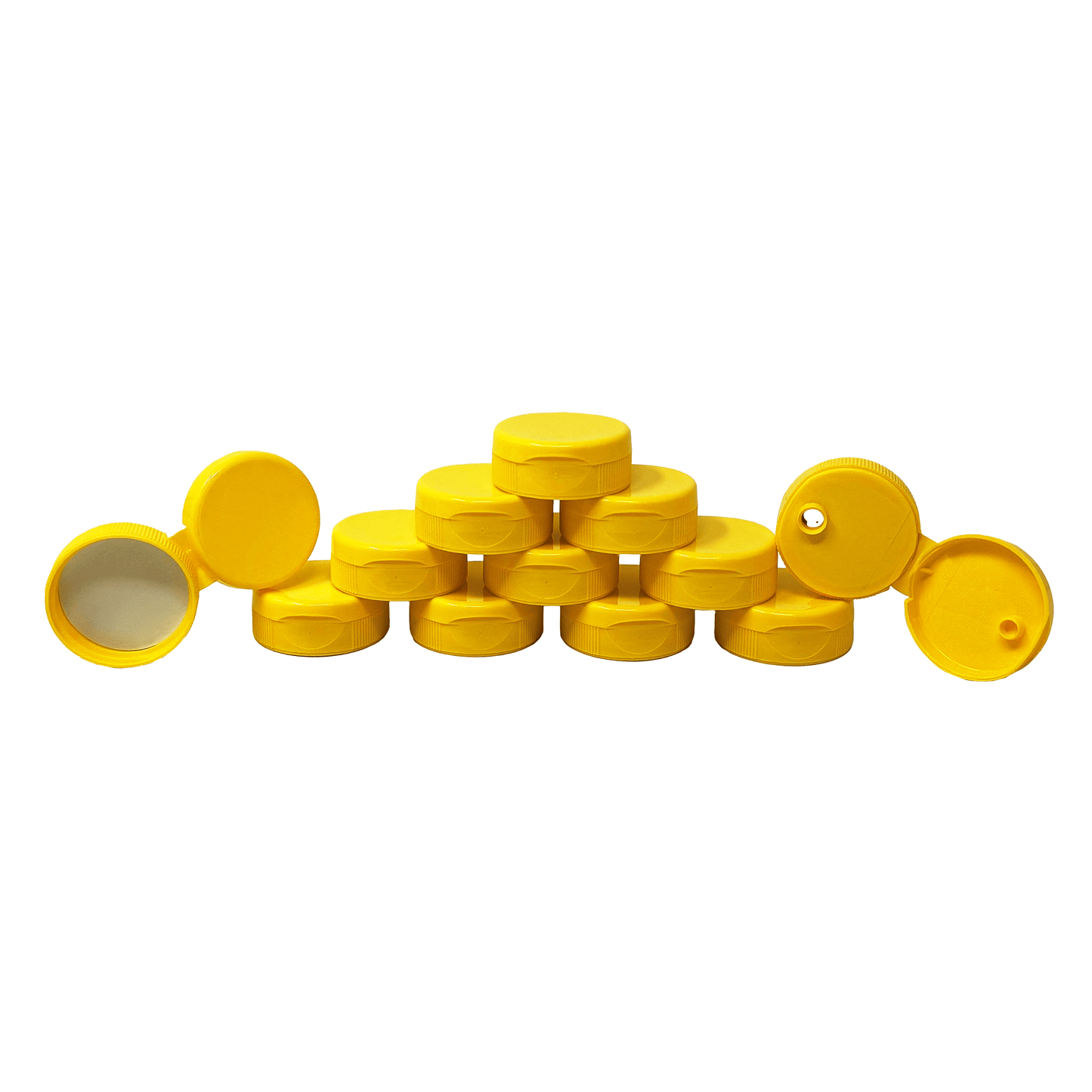 Clearview Containers - 12 Pack of Yellow Honey Bear Replacement Lids with Sealable Flip Top Lid (38mm Yellow Flip Top Lid - 12 Pack)