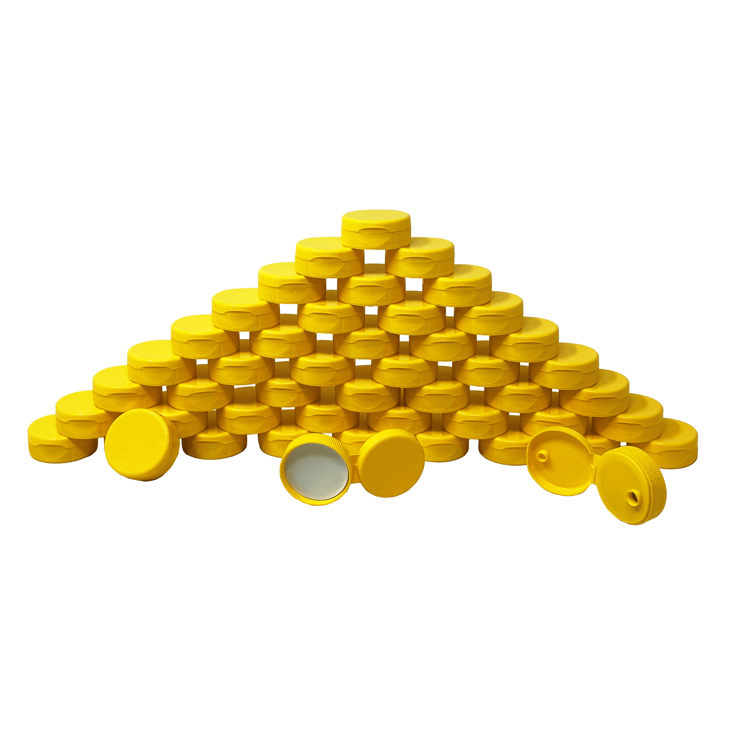 Clearview Containers - 48 Pack of Yellow Honey Bear Replacement Lids with Sealable Flip Top Lid (38mm Yellow Flip Top Lid - 48 Pack)