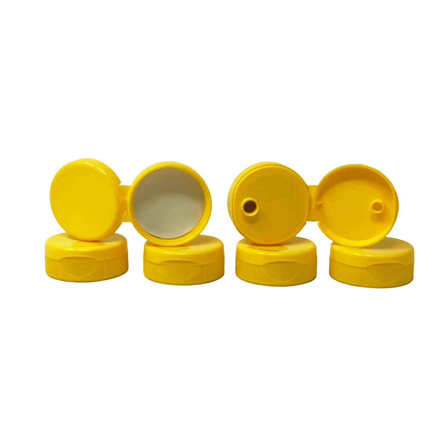 Clearview Containers - 6 Pack of Yellow Honey Bear Replacement Lids with Sealable Flip Top Lid (38mm Yellow Flip Top Lid - 6 Pack)