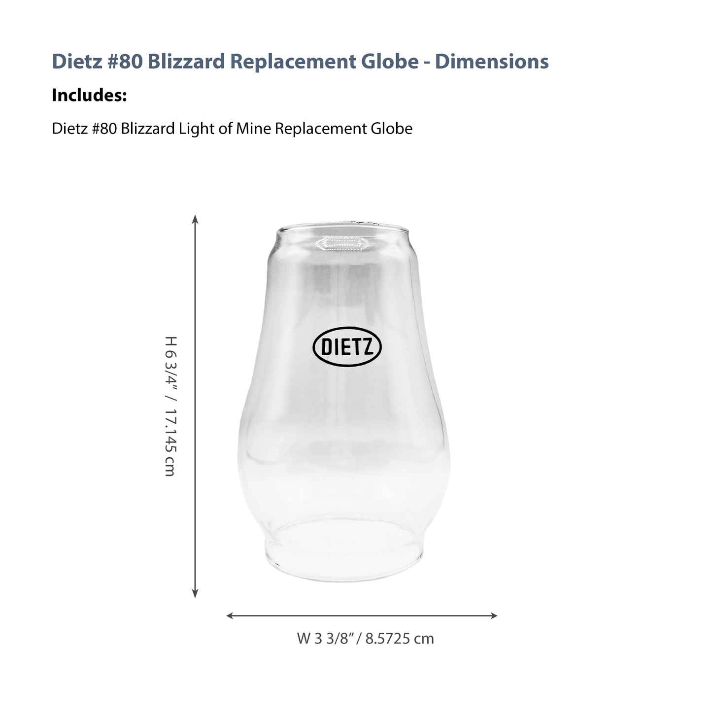 Dietz #80 "Blizzard", #10 "Monarch", #70 Replacement Globe