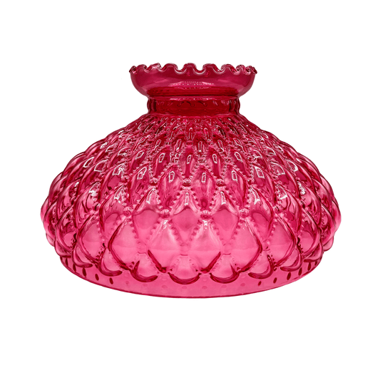 Light of Mine - Princess Feather Oil Lamp Replacement 10" Cranberry Quilted Shade