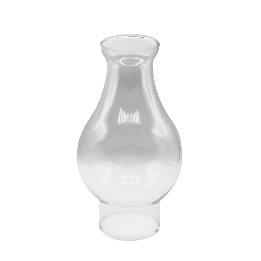 Crisa 3” X 4 3/4” X 8 1/2” Replacement Clear Glass Chimney Globe Large Bulge Smooth Top Glass Oil Lamp Hurricane Lamp