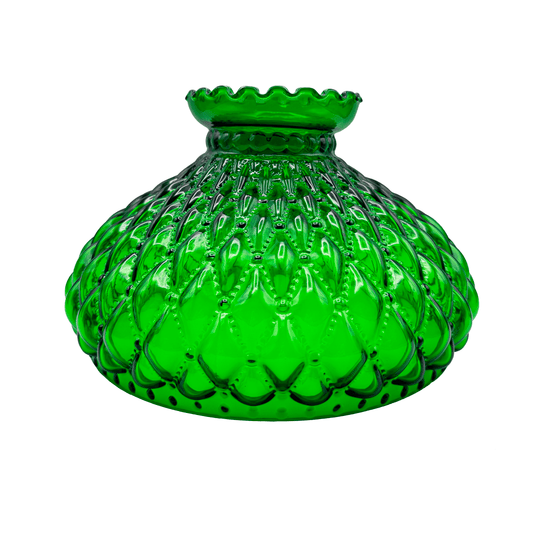Light of Mine - Princess Feather Oil Lamp Replacement 10" Dark Green Quilted Shade