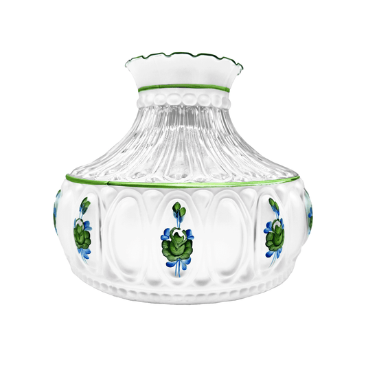 Light of Mine - Princess Feather Oil Lamp Replacement 10" Green Floral Shade