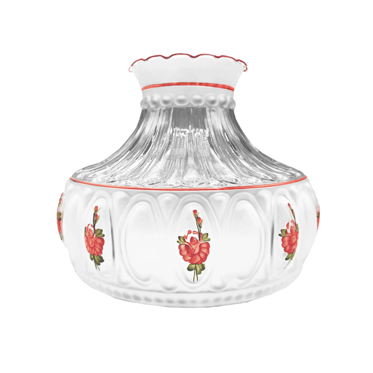 Light Of Mine | Glass Lamp Shade for Hurricane Lamp | Floral 10" Lamp Shade | Antique Style | Beautiful Glass Lamp Shade Replacement for Oil Lamp | Oil Lamp Parts (Pink Floral)