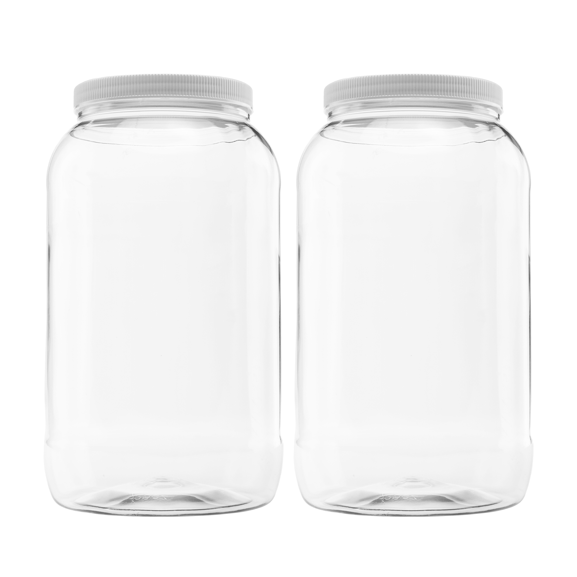 Clearview Containers - 2 Pack of 128 Ounce Plastic Gallon Jars with 110/400 Leak Proof Seal Lid - Food Grade and BPA Free (128oz, 2pk)