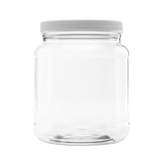 Clearview Containers |(Single) 5 LB / 80 oz Plastic Storage Container w/Lid | Kitchen Canister | Food Storage Jar| Airtight Pantry Container | Flour, Oats, Peanut Butter, Honey, Jams | Set of 1