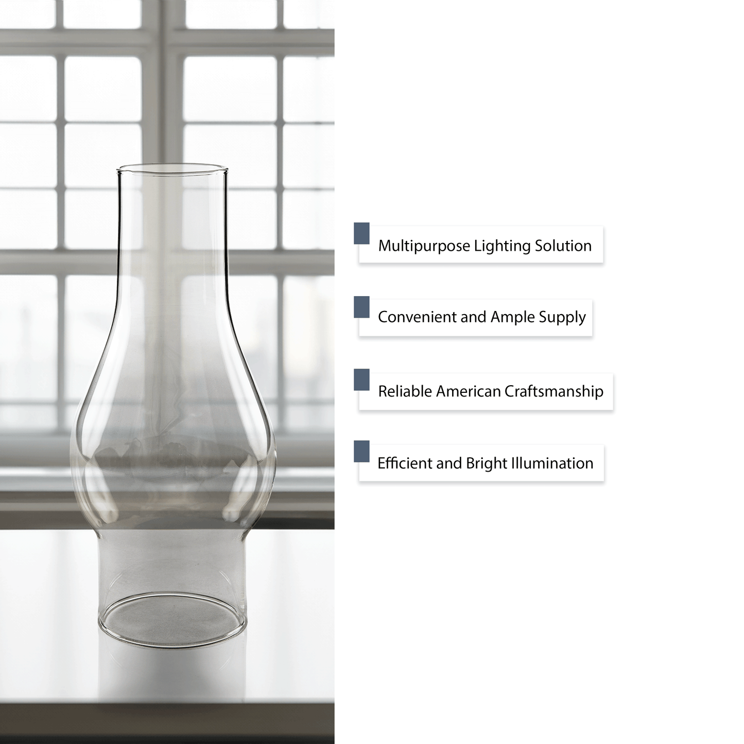 Light of Mine | 2 1/8" X 6 1/2" Oil Lamp Globe Replacement Lamp | Oil Lamp Chimney | Hurricane Lamp Glass Replacement | Clear Smooth Top Chimney