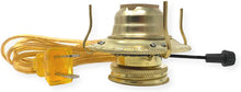 Light Of Mine | Electric Burner Conversion Kit | #2 Brass Plate Burner with Gold Cord | Oil Lamp Parts (1)