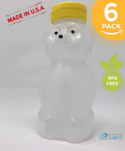 6 pack 12 ounce empty plastic honey bear jar bottles with flip top lid cap squeeze bear party favors translucent soft