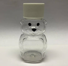 24 Pack 2 oz. Honey Bear Plastic Bottle White Cap Small Party Wedding Favors