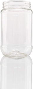 Plastic Jars with Lids - 16 oz - Pack of 6 - Clear BPA Free PET Storage Containers with Sealing Caps