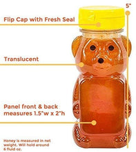 CLEARVIEW CONTAINERS 8 oz Net Weight Honey Bear with Flip Top Lid Plastic Squeeze Bear Wedding Party Favors