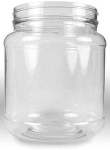 6 pack 1/2 Gallon 2 Quart Plastic Wide Mouth Jar with Pressurized Seal White screw on cap lid and Container Shatter-Proof BEST American BPA Free crystal clear PET (6)