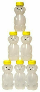 24 8 oz Honey bear with Gold Flip Top Cap Lid Plastic Wedding Party Favors Empty