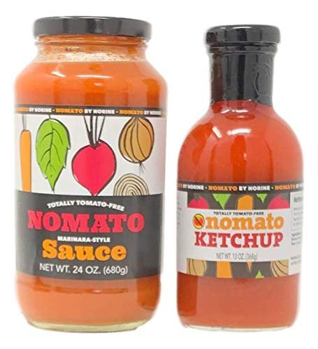 Nomato Bundle Pack Nomato- The Original Tomato Free Marinara Pasta Sauce (24 oz jar) + Nomato - The original all-natural tomato-free ketchup (12 oz bottle)