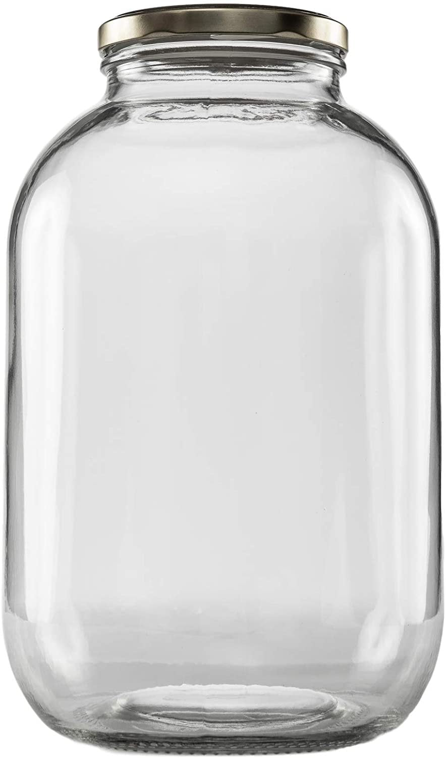 1-gallon Glass Jar Wide Mouth With Airtight Metal Lid USDA Approved  Dishwasher Safe Made in the USA 