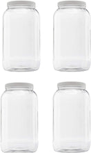 Clearview Containers |128 oz (1 gallon) Plastic Storage Containers w/Lids | Kitchen Canister Set | Food Storage Jars | Airtight Pantry Containers | Flour, Oats, Peanut Butter, Honey, Jams | Set of 4